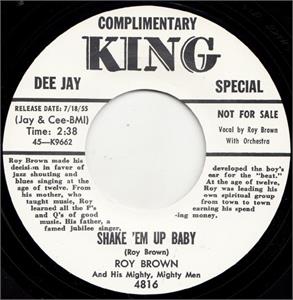 Shake 'Em Up Baby : Letter To Baby - Roy Brown - 45s VINYL, KING